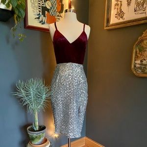 Backless velvet and sequin party dress!